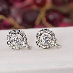 NWT Certified 1.0 ctw Halo Stud Earrings 925 Sterling